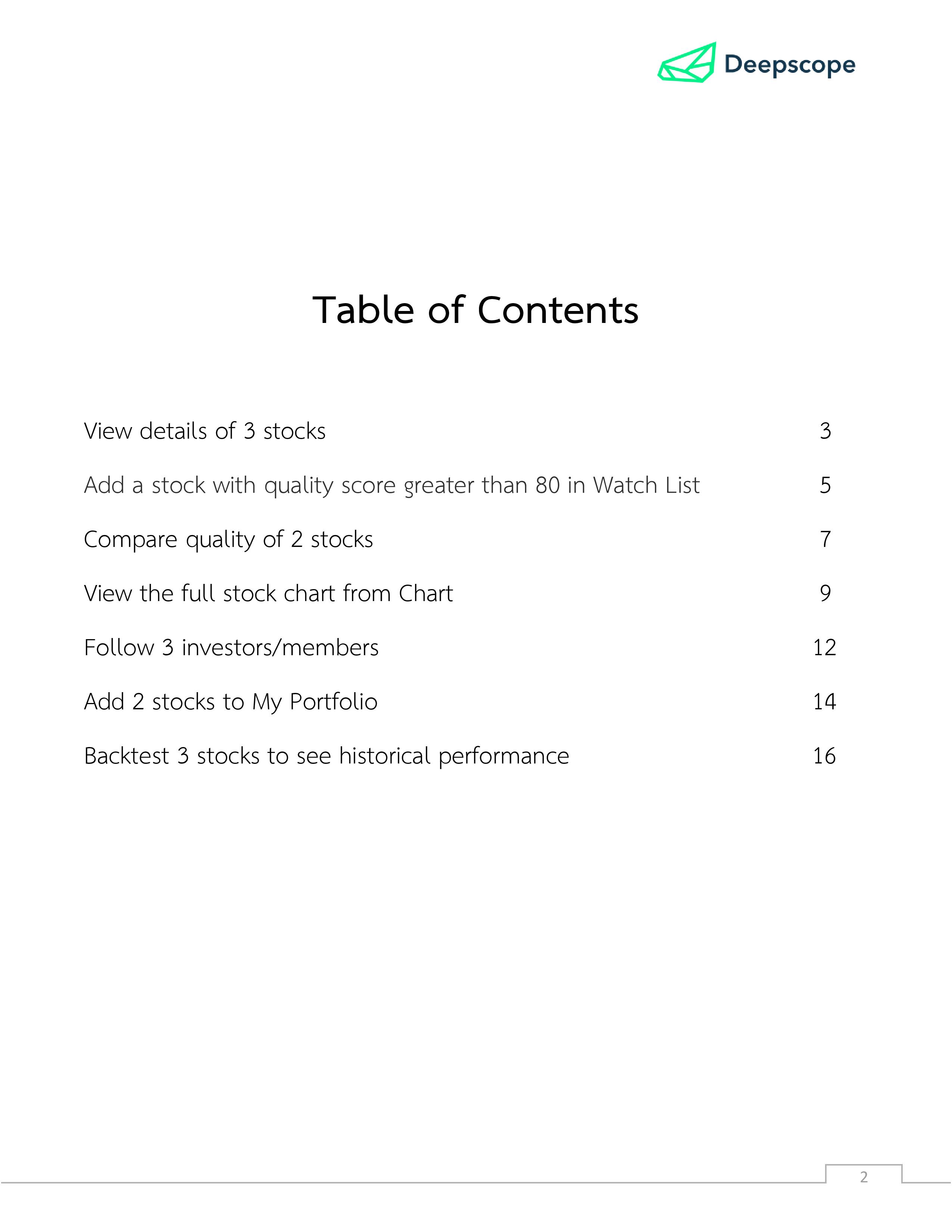 Deepscope user manual — page 2 of 19