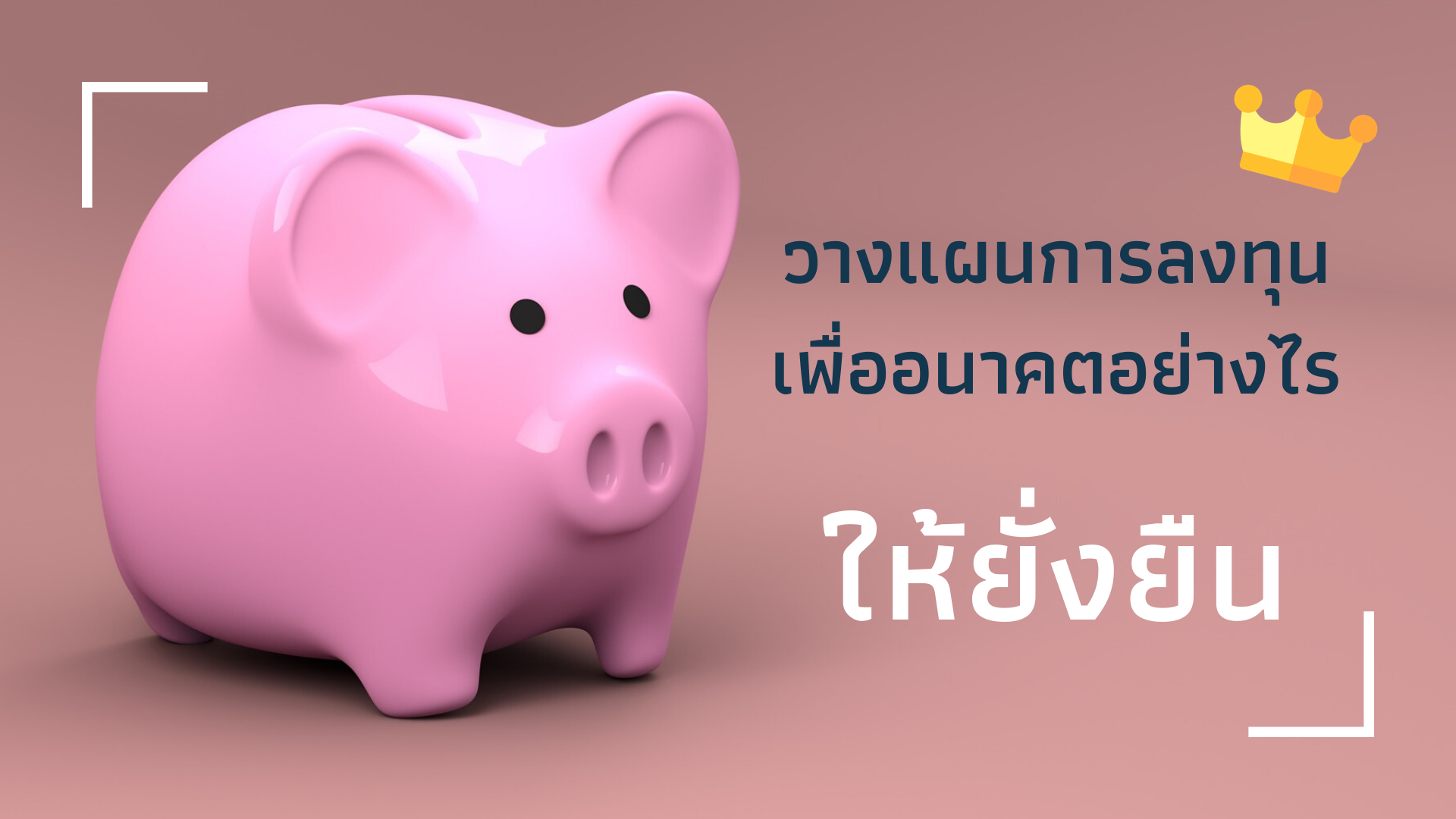วางแผนการลงทุนเพื่ออนาคตอย่างไร ให้ยั่งยืน