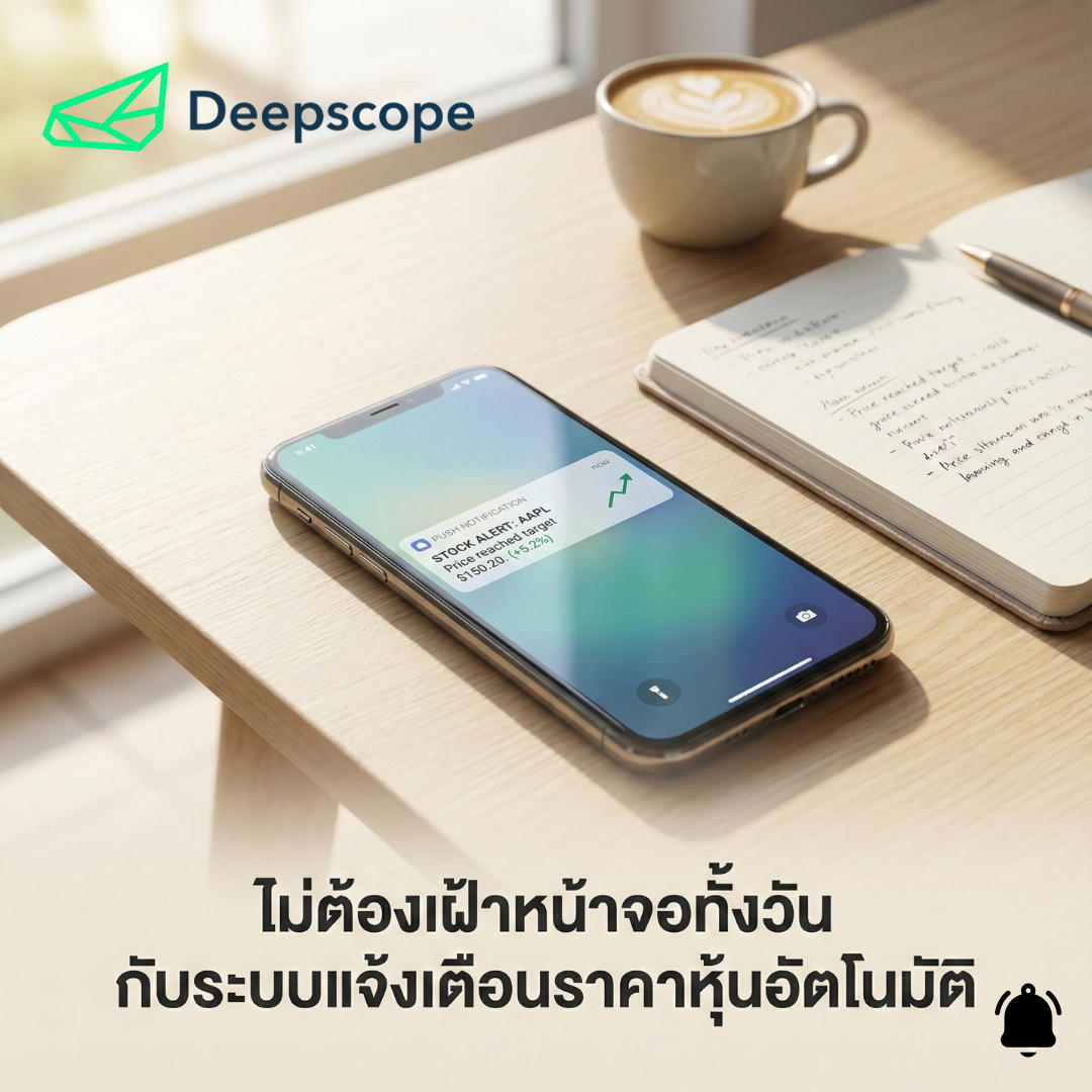 บริการวิเคราะห์หุ้นที่สามารถตั้งค่าแจ้งเตือนเมื่อหุ้นถึงราคาที่ต้องการ