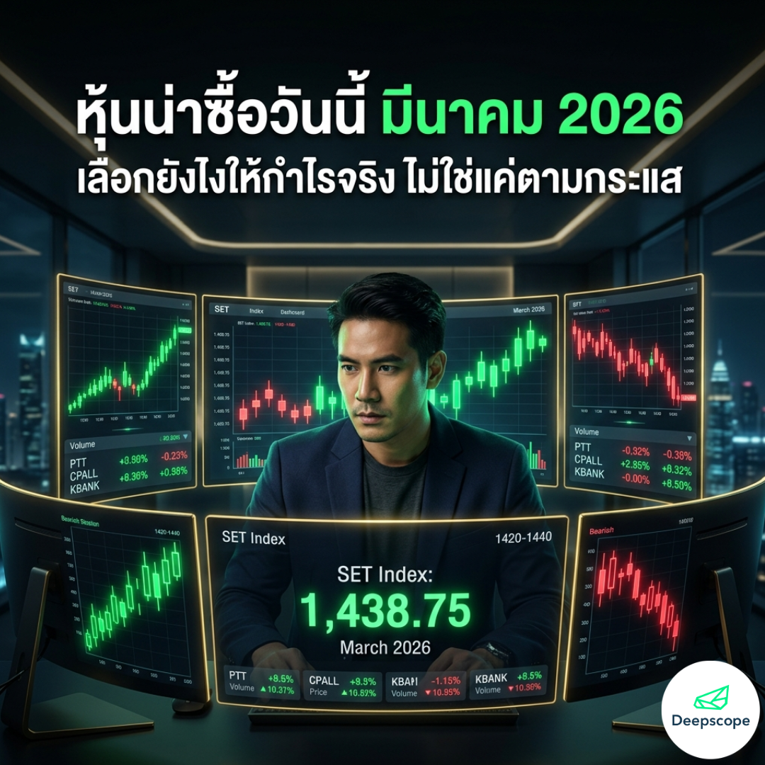 หุ้นน่าซื้อวันนี้ มีนาคม 2026 เลือกยังไงให้กำไรจริงไม่ใช่แค่ตามกระแส